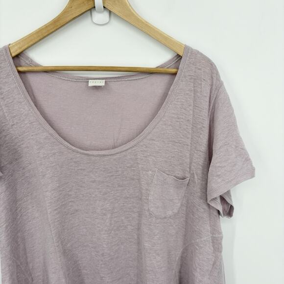 Poetry Linen Top Women 18 Minimalist Capsule Luxury Lagenlook Tee Pocket Boho - Picture 3 of 8